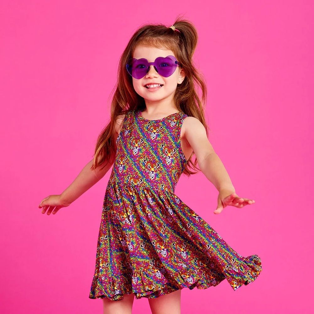 Posh Peanut lisa Frank Hunter ruffle twirl dress